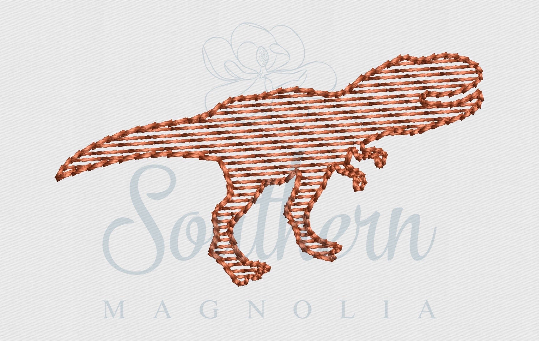 T-Rex Mini Sketch Fill Dinosaur Embroidery Design