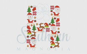 H Christmas Santa Alphabet Embroidery Design