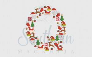 Q Christmas Santa Alphabet Embroidery Design