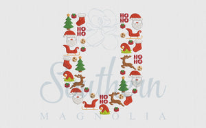 U Christmas Santa Alphabet Embroidery Design