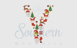 Y Christmas Santa Alphabet Embroidery Design