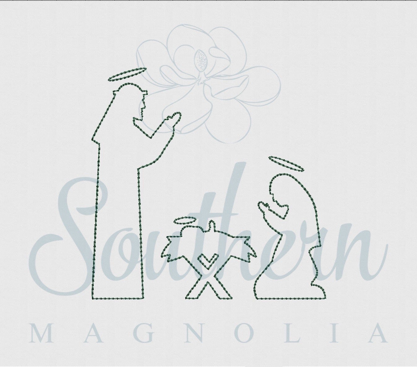 Holy Family Bean Stitch Embroidery Design