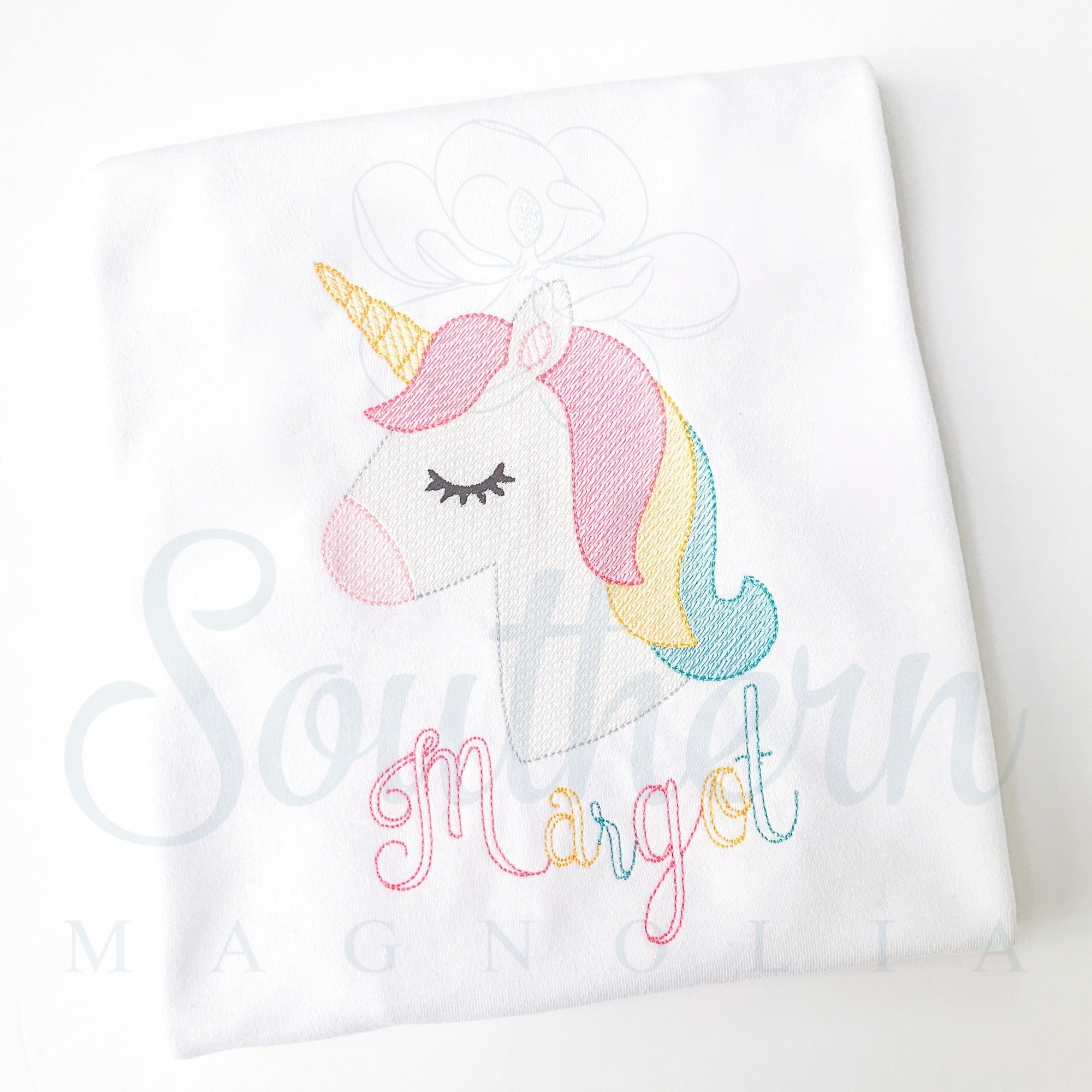 Unicorn Sketch Fill Embroidery Design
