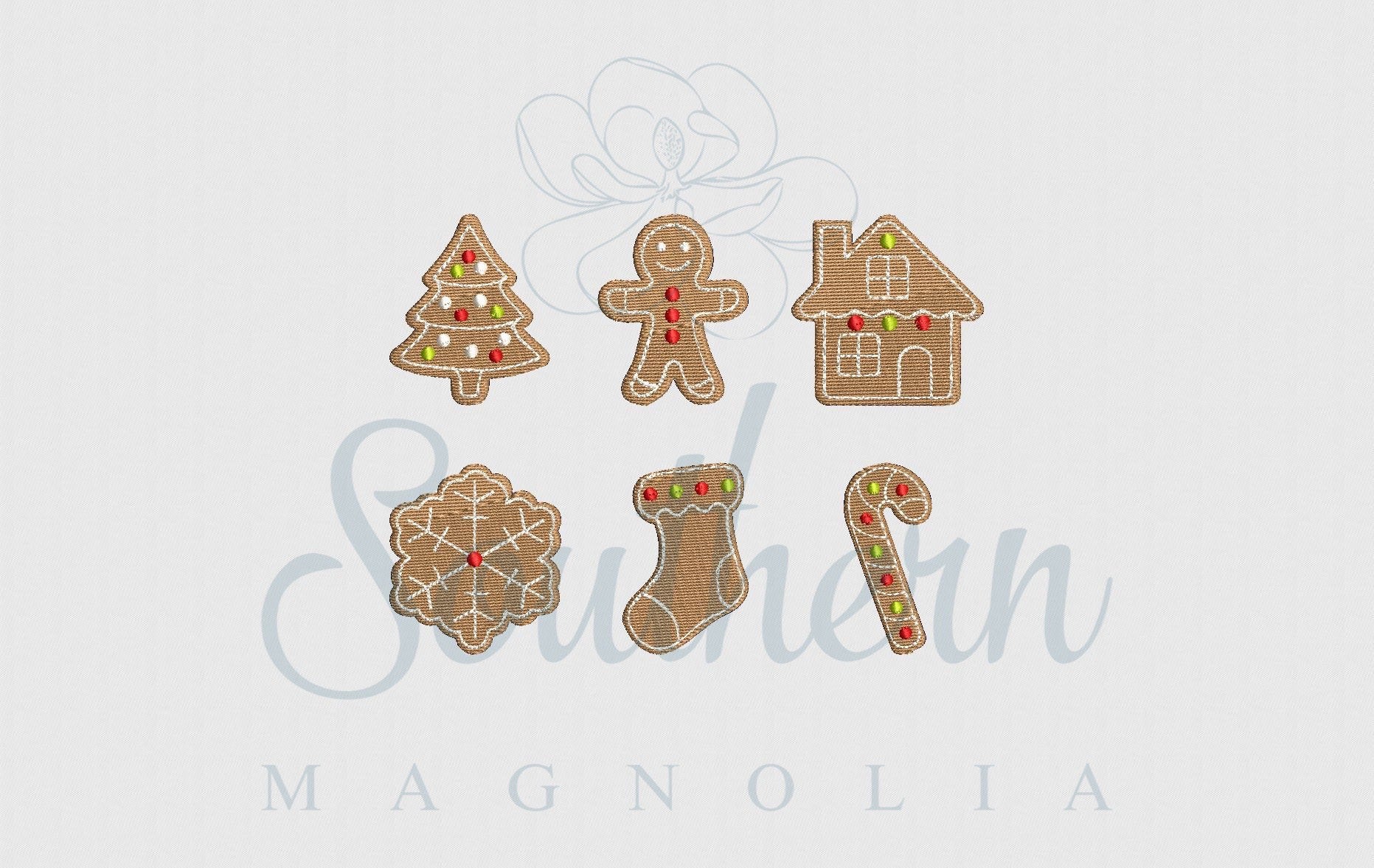 Gingerbread Cookies Build Your Own Design Mini Machine Embroidery Design