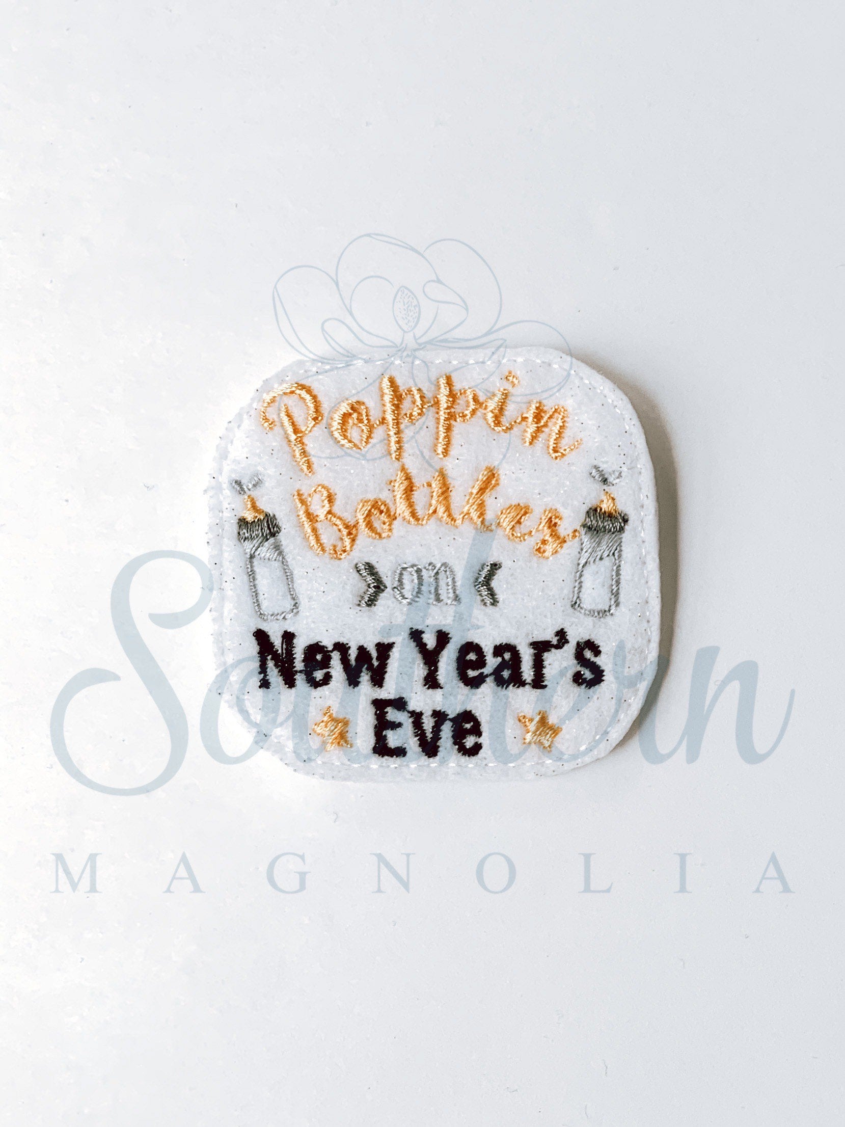 Poppin Bottles on New Year's Eve Feltie Embroidery Design
