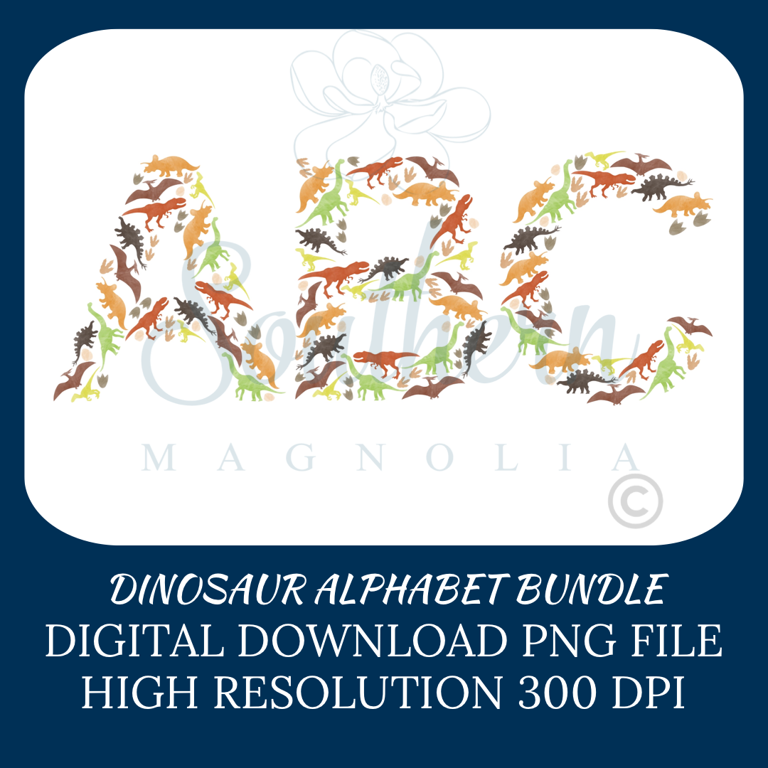 Dinosaur Alphabet Bundle PNG Design