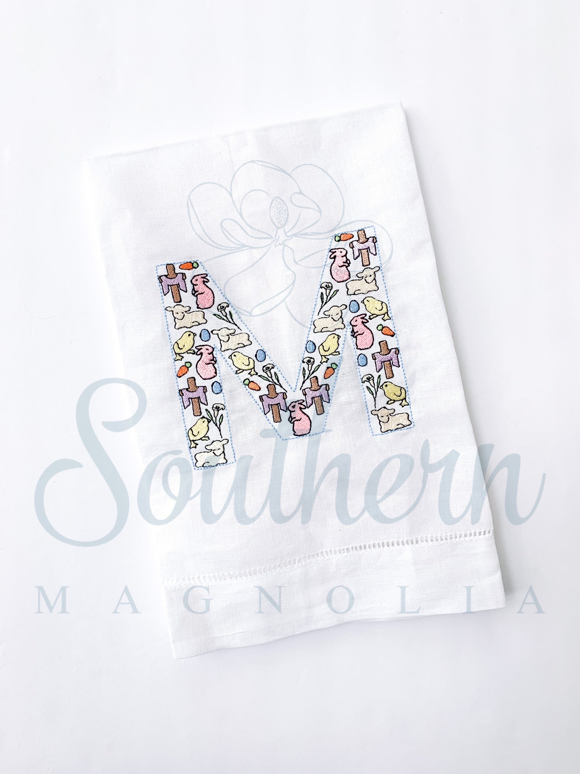 M Easter Alphabet Embroidery Design