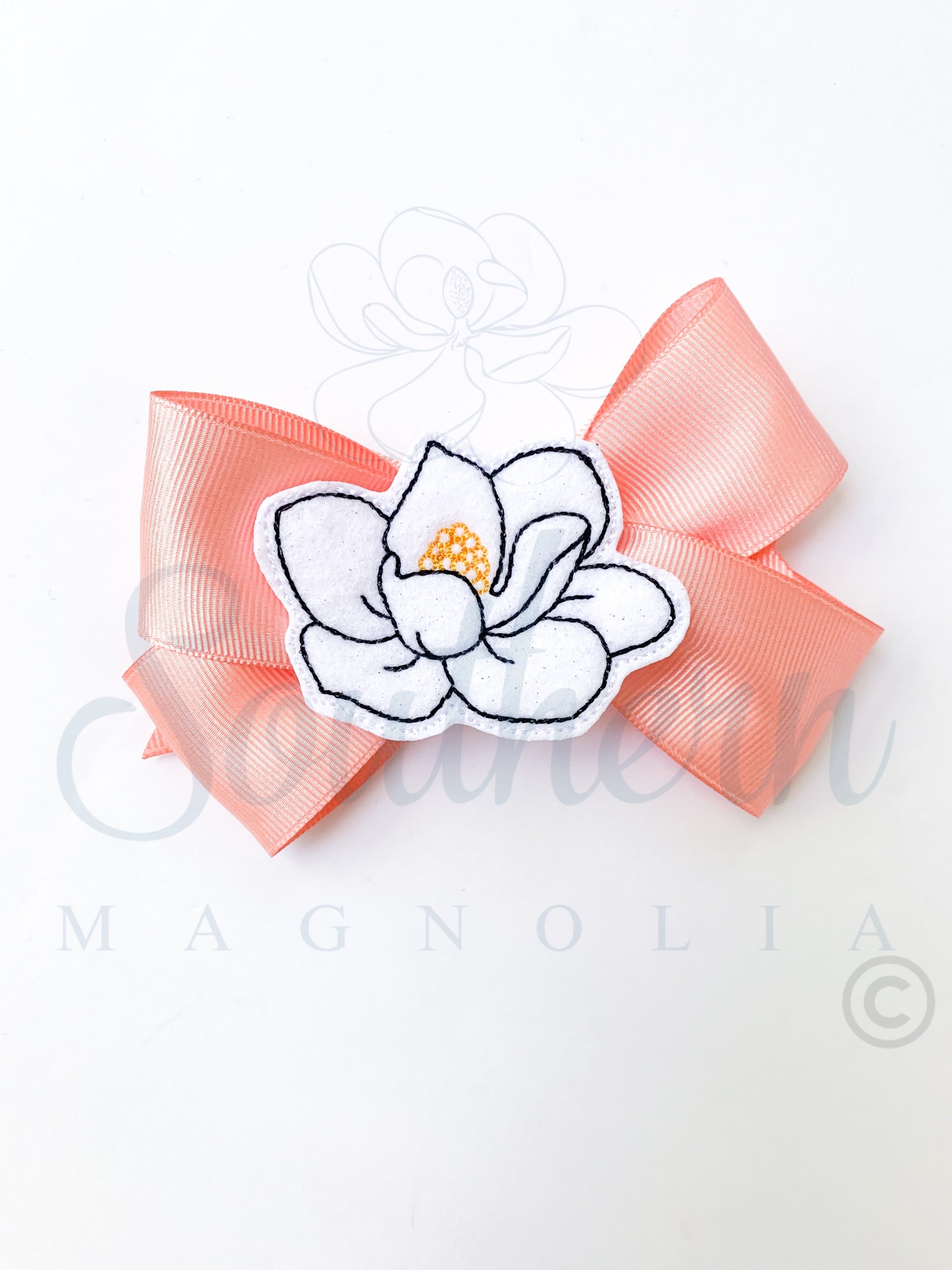 Magnolia Bean Stitch Feltie Embroidery Design