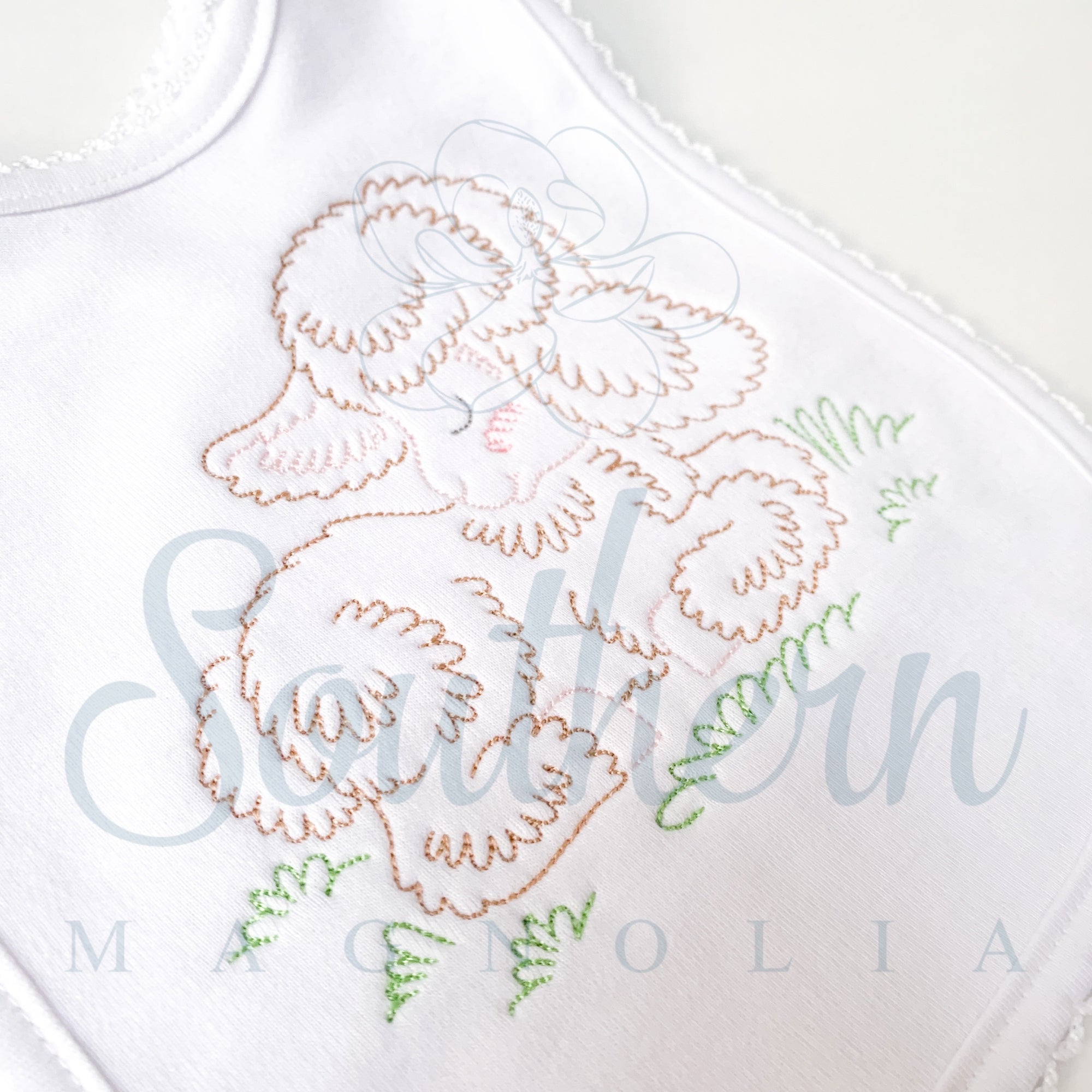 Sleeping Lamb Bean Stitch Embroidery Design