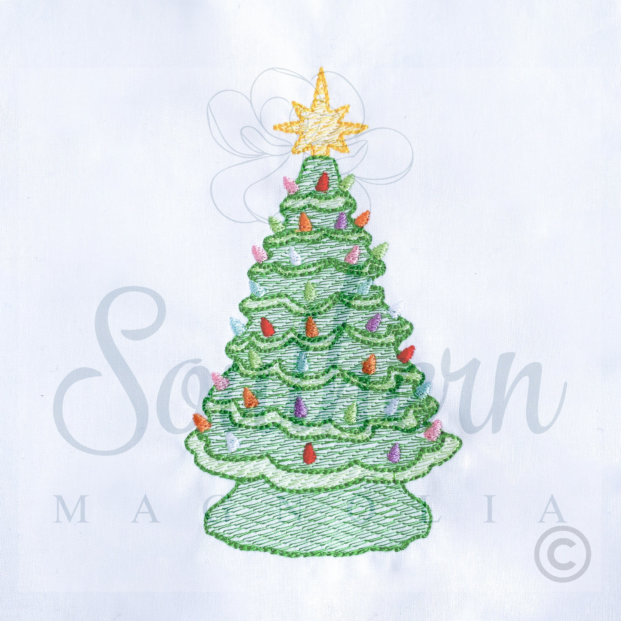 Christmas Tree Sketch Fill Machine Embroidery Design