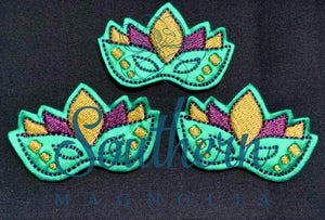 Mardi Gras Mask Feltie Embroidery Design